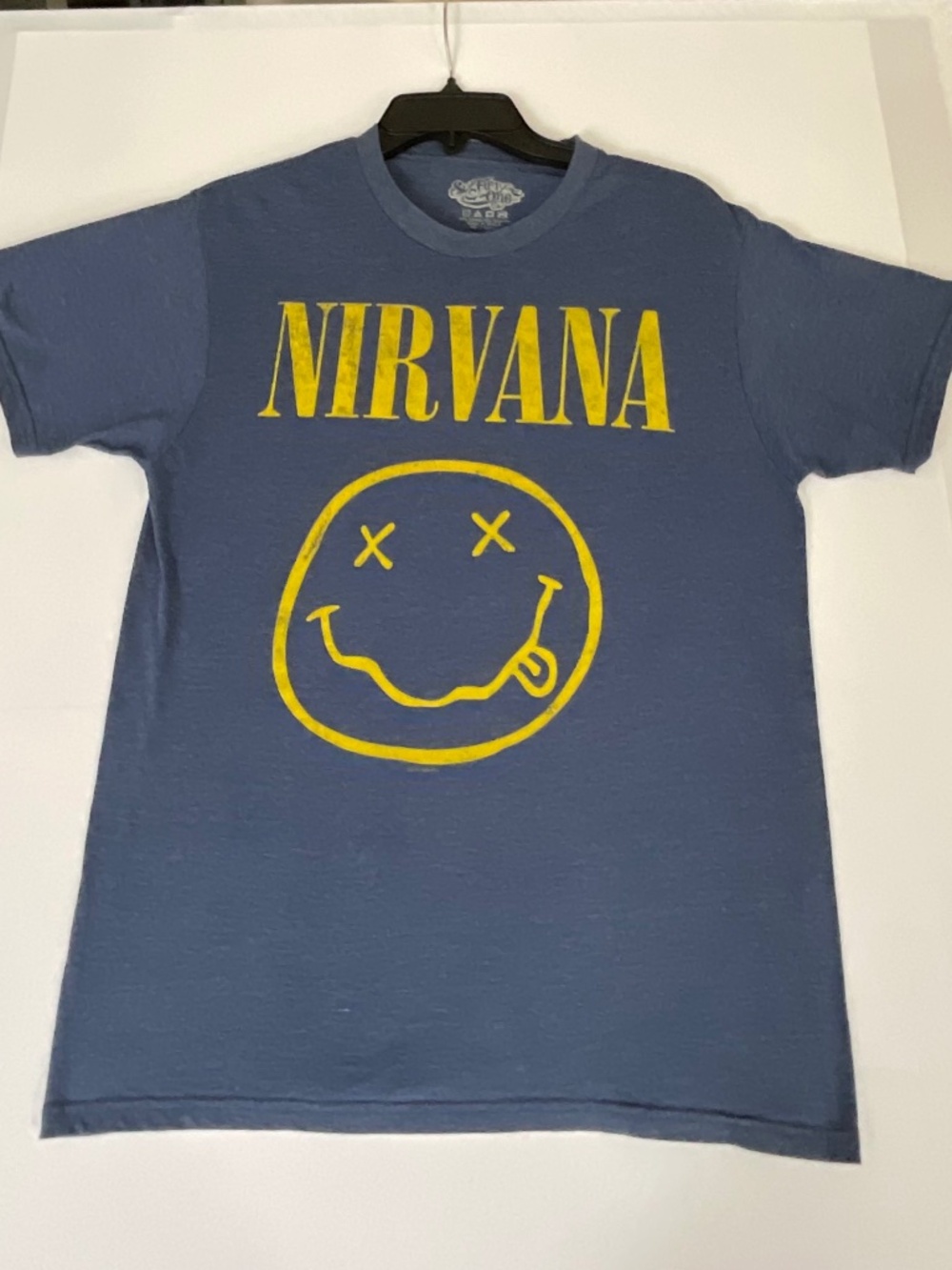 Nirvana Smiley Face Graphic Tee Blue Size Medium by Six Fifty One